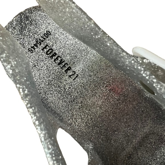 Forever 21 Clear Silver Glitter Heel Jelly Shoes - Picture 8 of 13